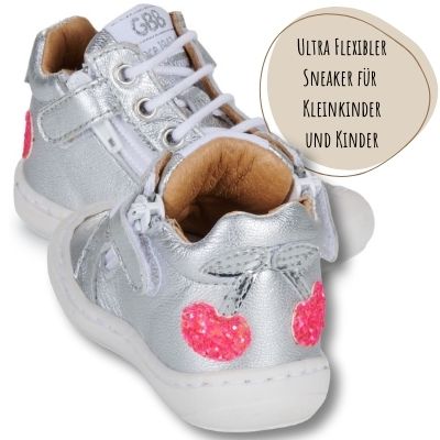 GBB FRUITE Sneaker High Mädchen mit Kirschapplikation Reißverschluss Schnürung Größe 19-25 Babyladen Erlangen babyladen-erlangen.de